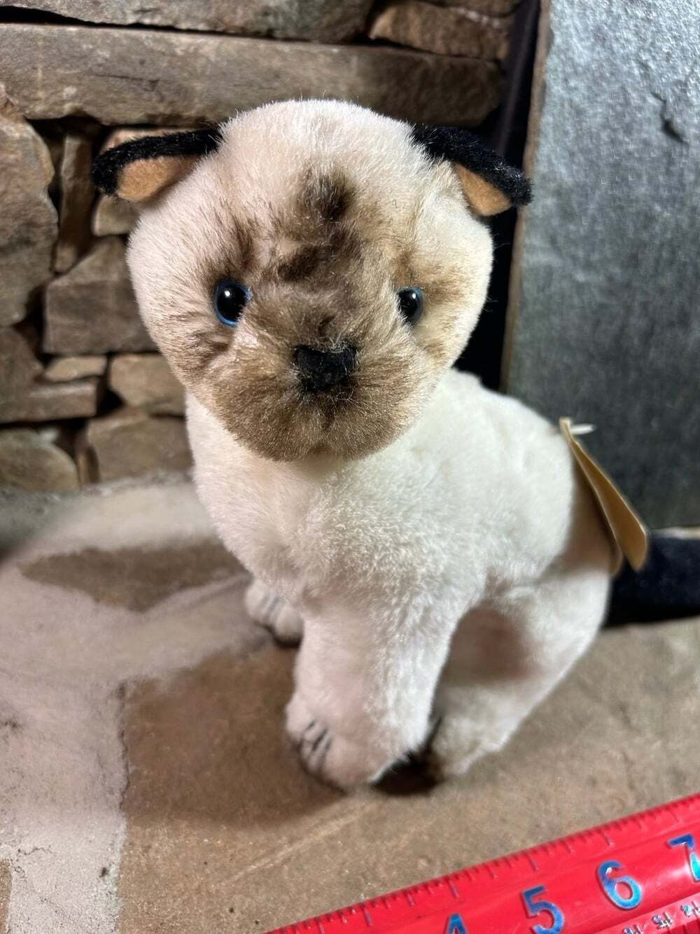 Russ Yomiko Plush Siamese Breed Cat Kitty Black Cream Blue Eyes